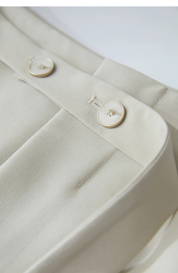Minimalist Knee length Skirt Women Pleated A-line Loose Dress Elegant Commuting Style Belt Decoration Skirts 12522074