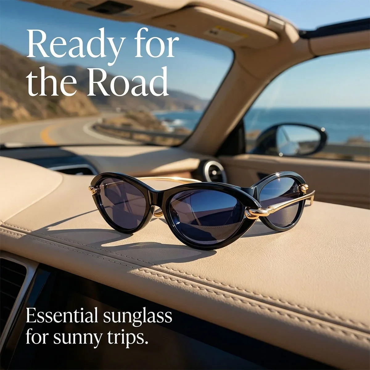 Vacation Cat Eye Sunglasses Women Trendy 2026 UV400 Protection Fashion Glasses Luxury Lentes De Sol Mujer Lunette Soleil Femme