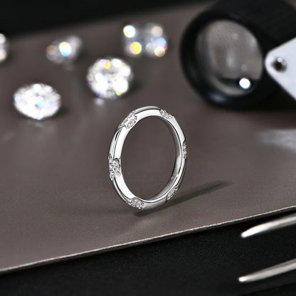 New Moissanite Rings D VVS1 925 Silver 18K White Gold Plated Women Men Wedding Ring Engagement Band Party Jewelry Gifts