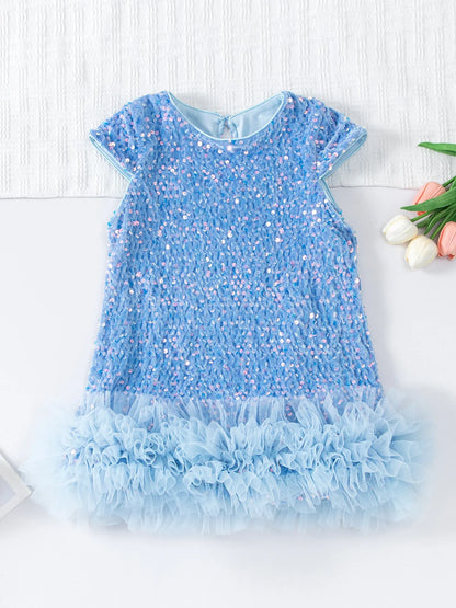 Girls Halloween Sequined Vest Skirt Princess TuTu Dress Children's Birthday Party Christmas Fluffy Dress Mesh Skirt Dresses L465