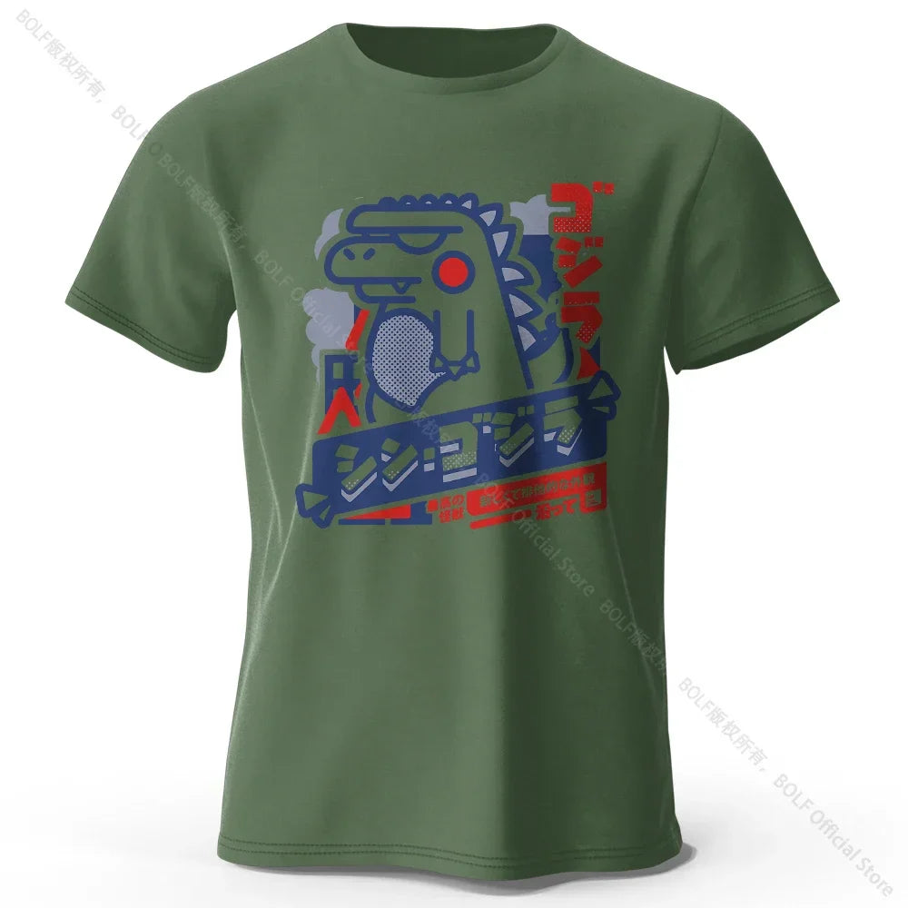 Harajuku Kawaii Animal Printed 100% Cotton T-Shirt, Lightweight Round Neck Short Sleeve Tee, Unisex Casual Wear