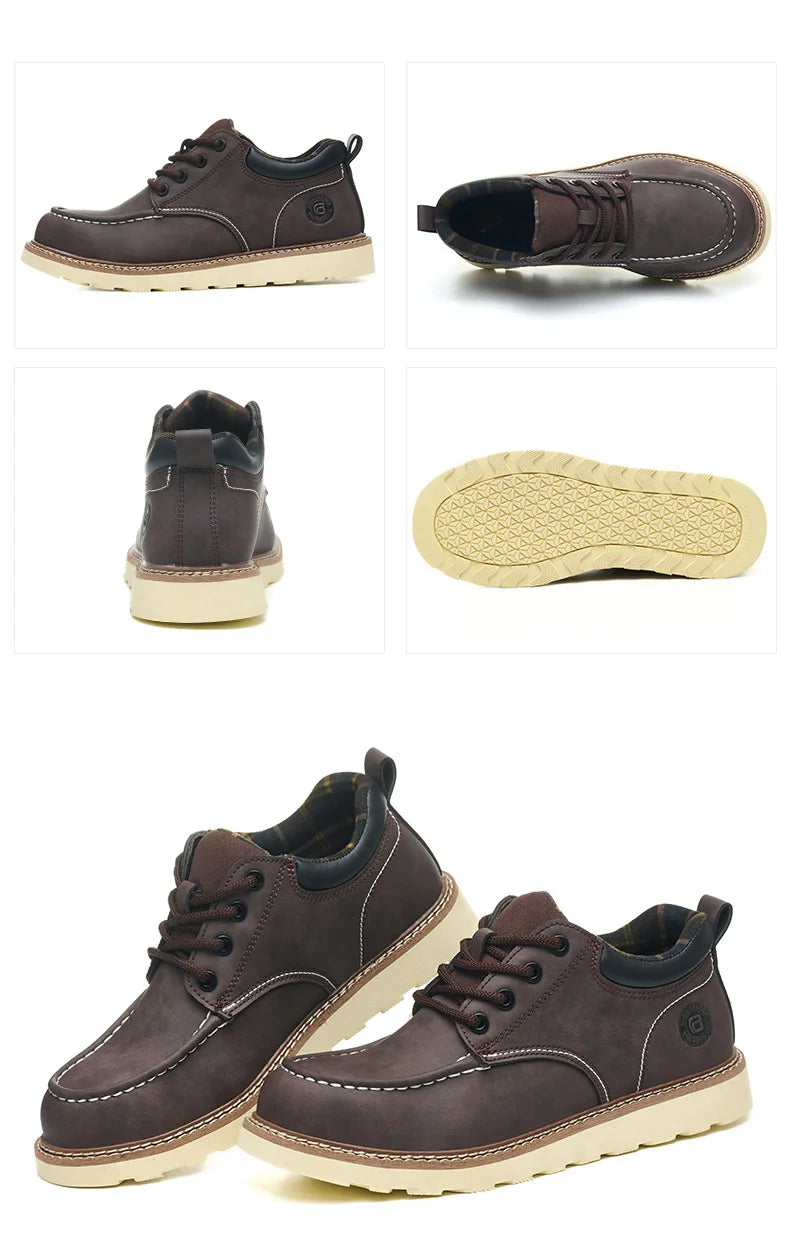 steel toe sneakers for men microfiber leather work shoes waterproof safety shoes industrial construction anti-slip work boots