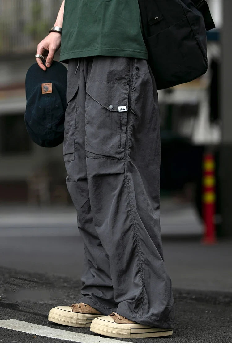 Spring Summer Korean Outdoor Functional Waterproof Cargo Pants For Men Clothing Harajuku Joggers Casual Breathable Pants Male