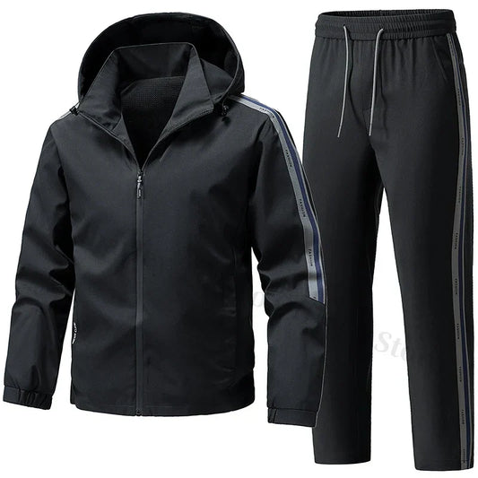 Men's Tracksuit Sets Autumn 2025 Fashion Sportswear Two Piece Sport Suit Jacket+Sweatpants Sweatsuit Men Sports Windproof Suit