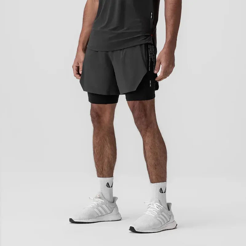 Men's Gym Shorts 2 in 1 Quick Dry Running Shorts Basketball Jogger Summer Fitness Workout Short Pants Bodybuilding Activewear