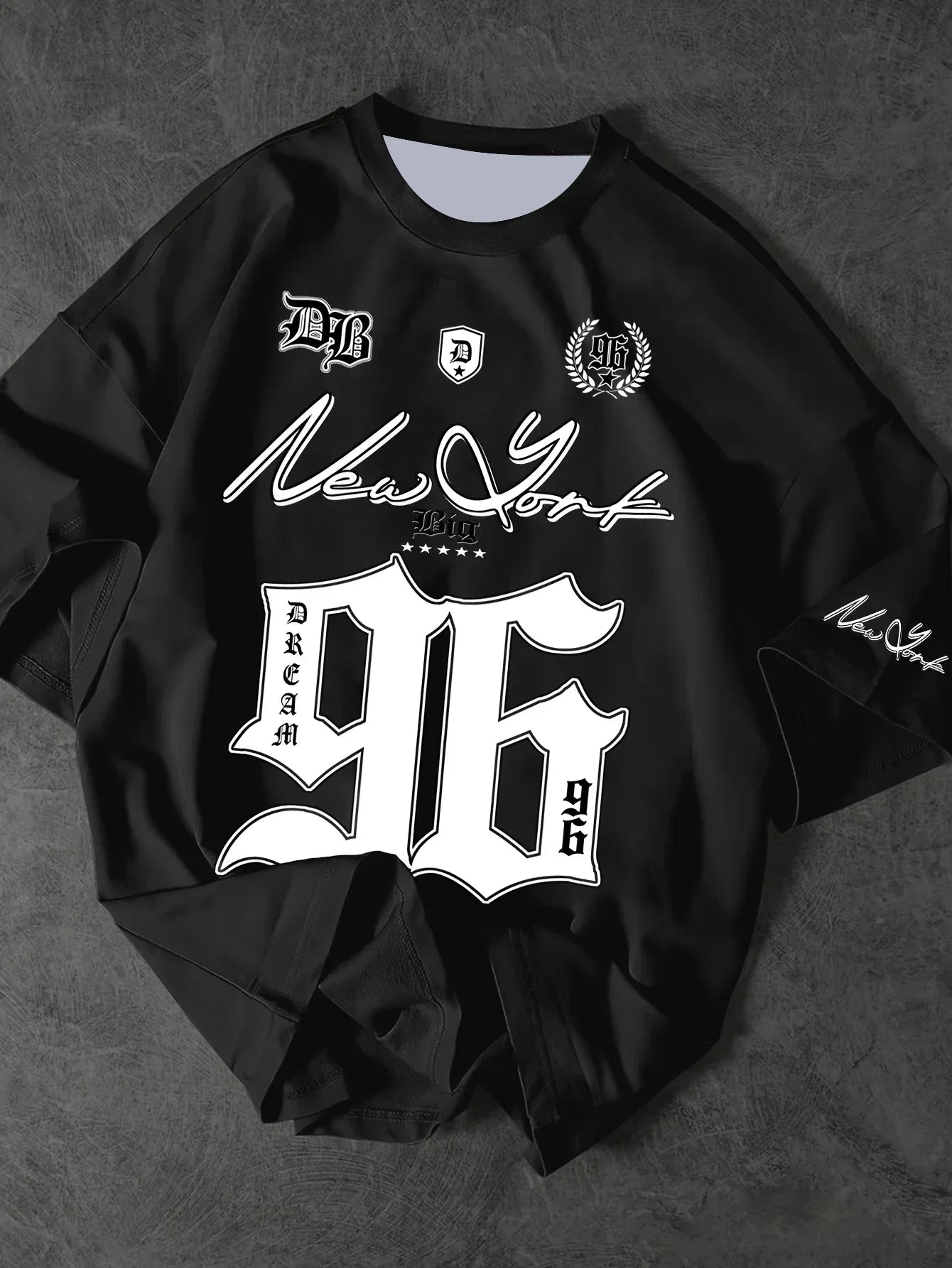 Summer 2025 New Men's New York 96 3d printed digital printed baseball T-shirt, short-sleeved O-neck casual T-shirt, oversized sp