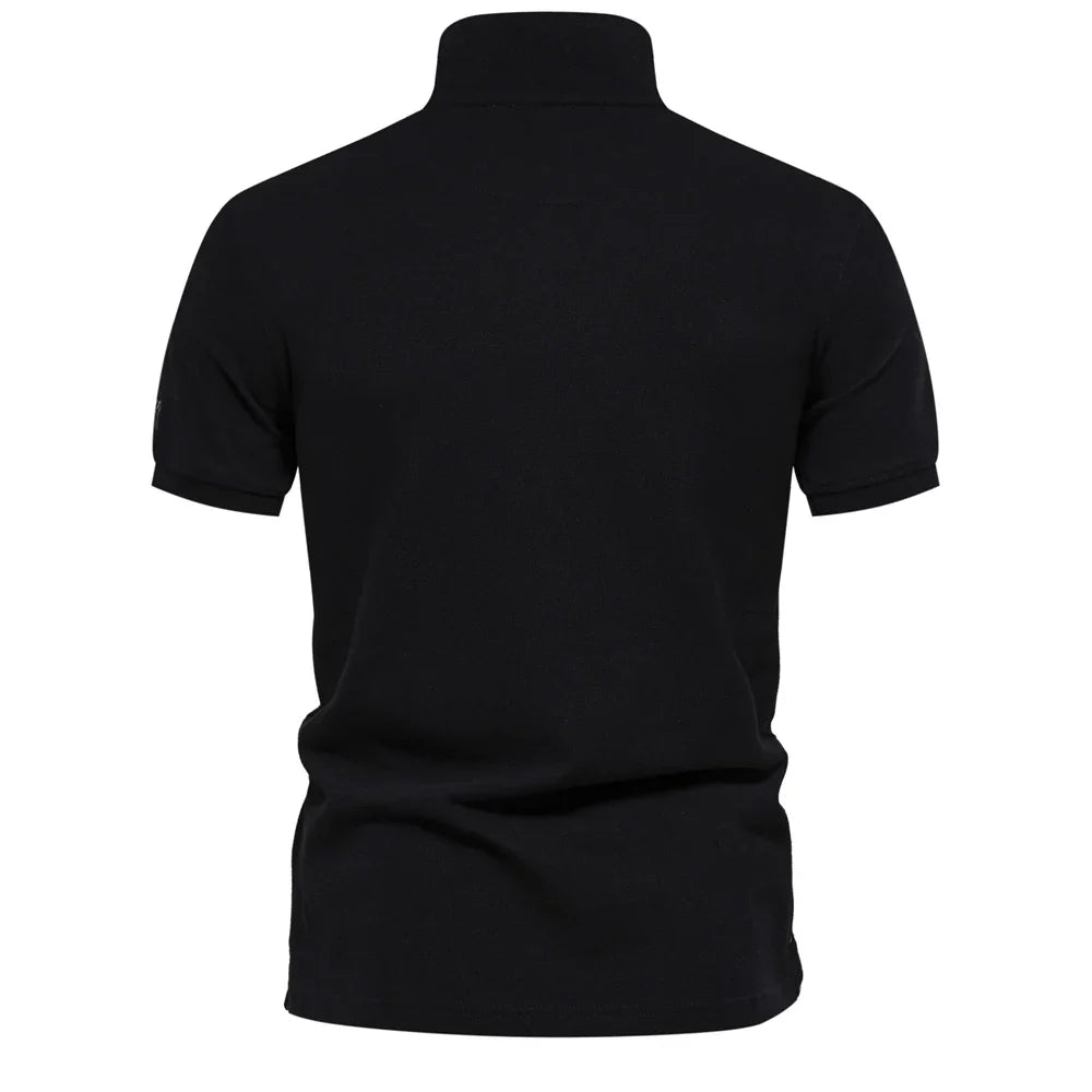 2024 New Summer 100% Cotton Polo Shirt for Men Brand Quality Embroidery Short Sleeve Mens Polos