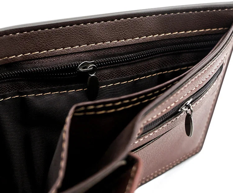 Portefeuille Homme Luxe Mince Court - Porte-Cartes en Cuir PU de Haute Qualité avec Porte-Monnaie, Petit Portefeuille Compact pour Homme pour Usage Quotidien