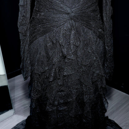 Said Luxury Blue Lace Evening Dress Saudi Arabia Elegant Off Shoulder Wedding Guest Gowns Formal Party Dress SF519 Custom
