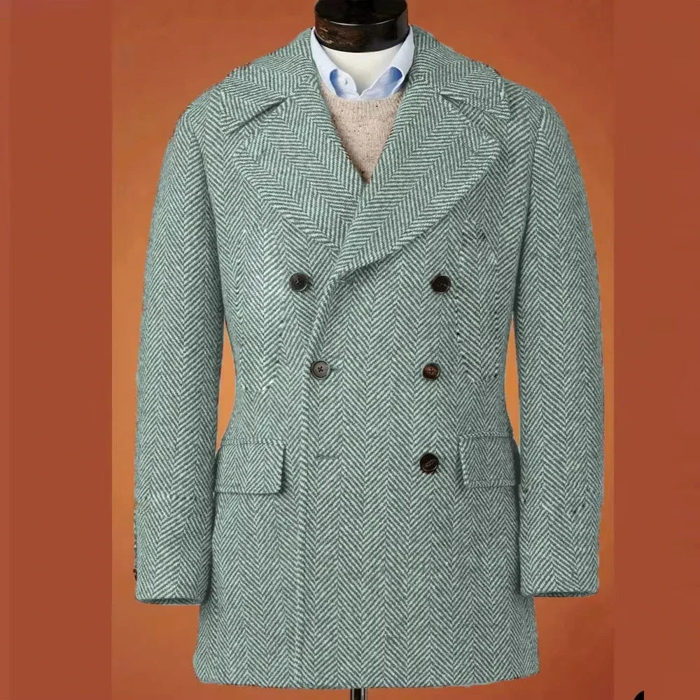 Men's Casual Blazer Herringbone Slim Fit Single Breasted Stylish Comfortable Jacket Men's Coat Double Breasted Blazer Men's Suit