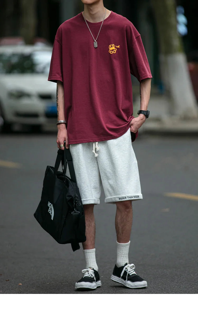 Summer Korean Oversize T-Shirt For Men Streetwear Harajuku High Quality Short Sleeve Loose Casual Tops Hip Hop Trendy Tee Male