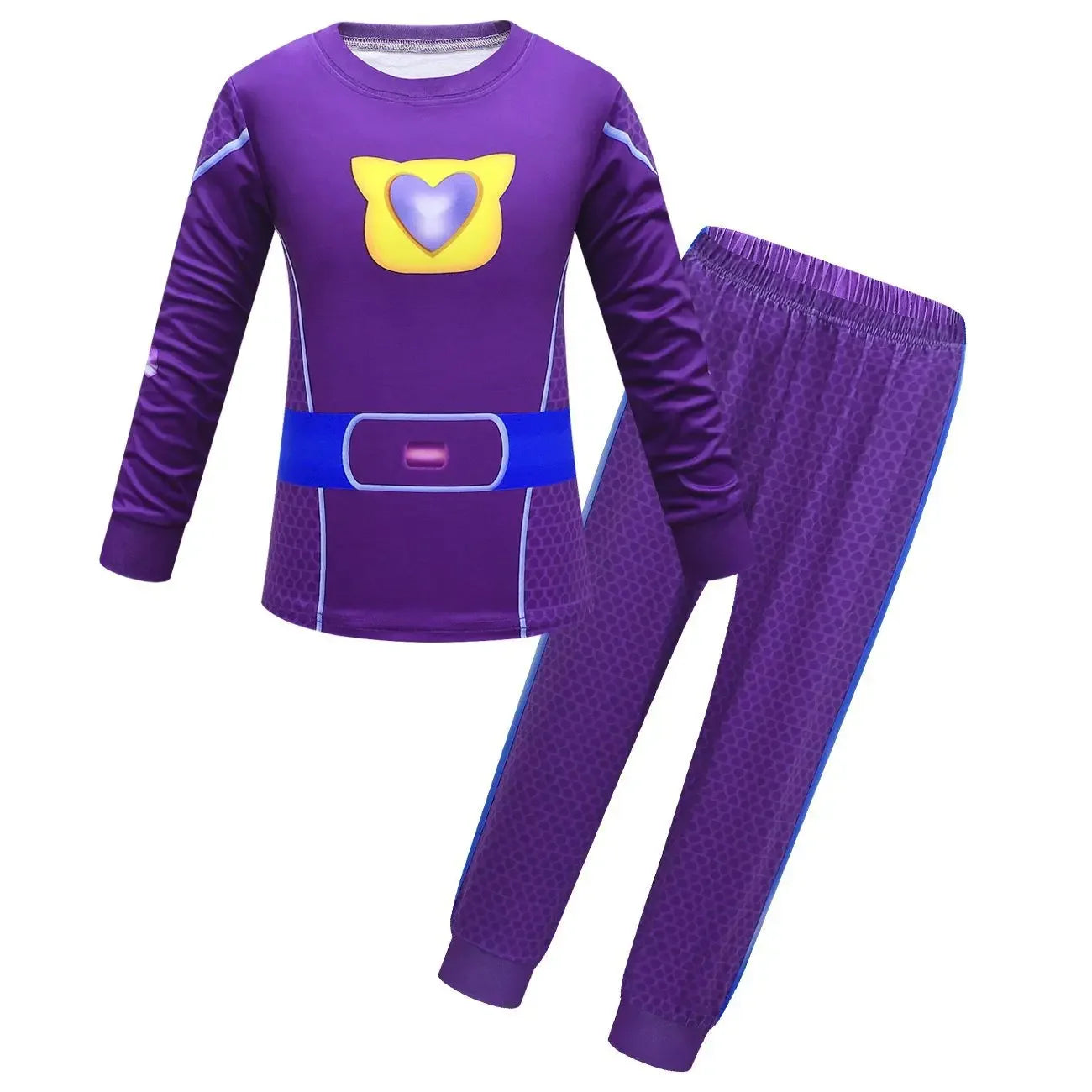 Children SuperKitties Halloween Cartoon Boys Cosplay Costume Super Kitties Buddy Girls Cos Suits Mask Bag Kids Birthday Clothing