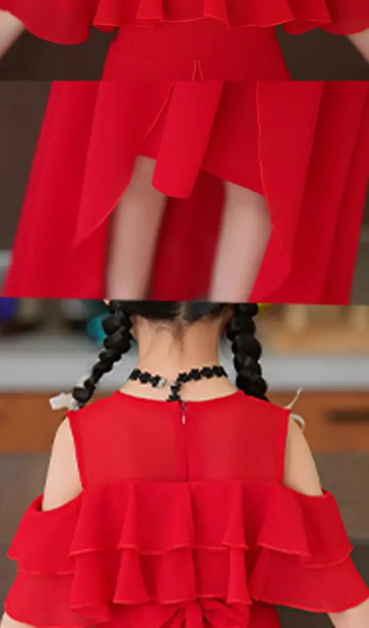 Fashion Chiffon Boho Girls Dresses Bohemian Beach Kids Clothing Vestido Girl Outfit Robe Fille Casual Maxi Children Dress Summer