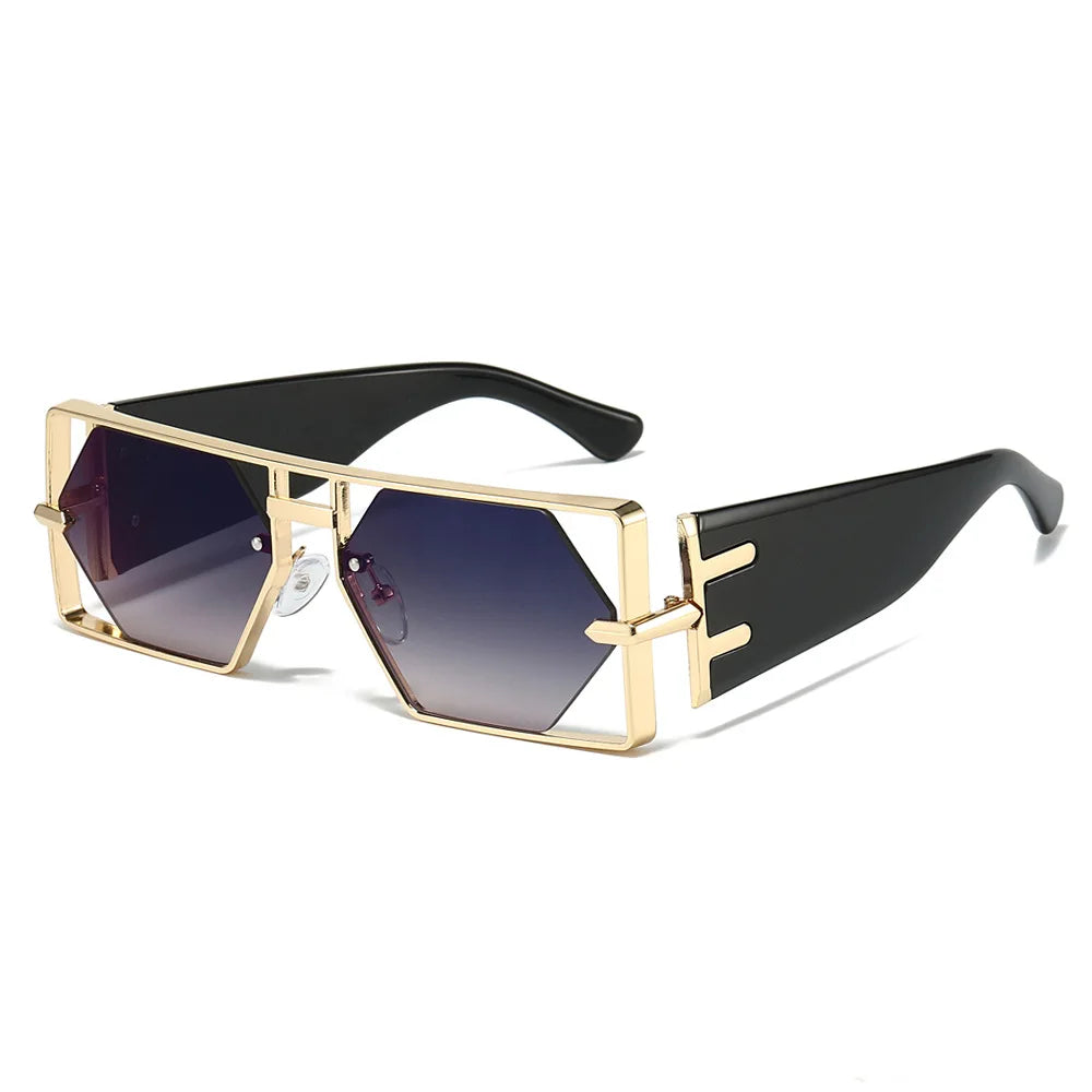 2025 New Hollow Sunglasses Men Women Hip Hop Internet Celebrities Ins Fashion Sun Glasses Ladies Female Alloy Frame Square UV400