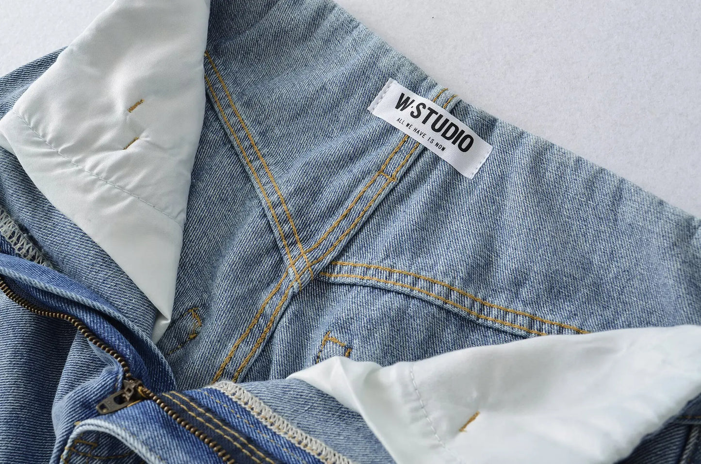 American Retro Cuffed High Waist Slimming Casual Denim Jeans Women's Autumn Versatile Loose Straight Leg Floor-Length Pants