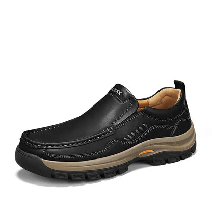 Men's Hand-Stitched Fashion Loafers, Solid Color Low-Top Casual Shoes, Simple Trendy Slip-On Sneakers, Men's Shoes for All Seasons, Daily Office Business Shoes, Large Size Men's Shoes
