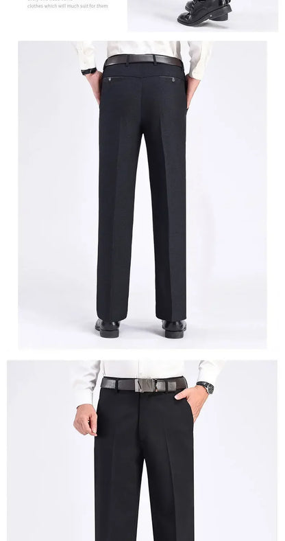 Mens Summer Casual Suit Thin Pants Classic Formal Business Fashion Autumn Thick Stretch Trousers Male Brand Clothes GOZBKF