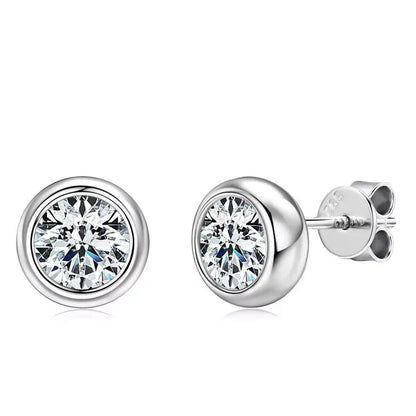 1ct D Color Moissanite Earring 925 Sterling Sliver Plated White Gold Ear Stud Wedding Engagement Earrings For Women