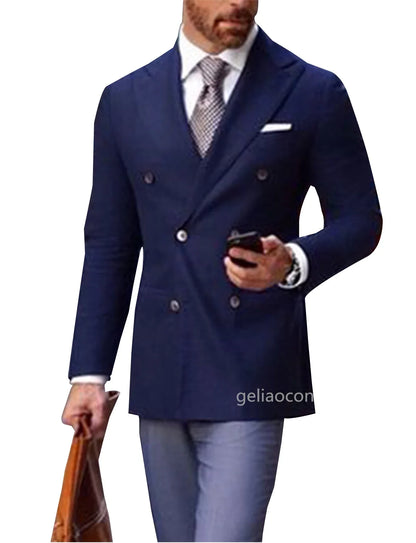 XS-6XL Wedding Men Suits Blazer Bridegroom Business Groom Wear Tuxedo Jacket Formal Party Double Breasted Peak Lapel One Coat