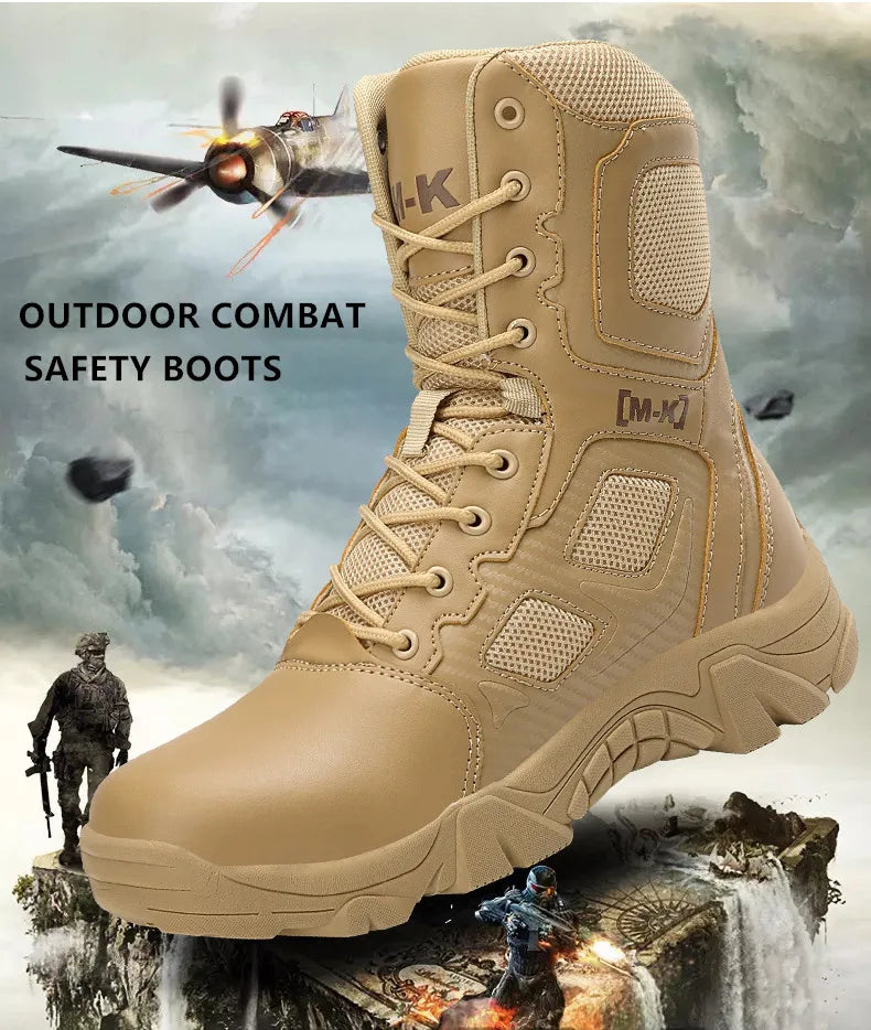 Outdoor Waterproof Safety Shoes Security Steel Toe Cap Men's Boots Working Steel Toe Anti-Smashing Men's Work Boots Size 47