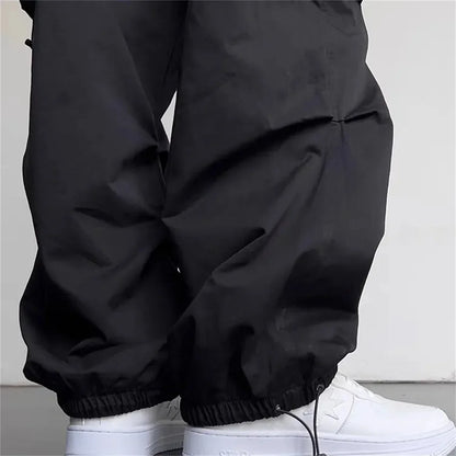 American Spring Summer Men Casual Cargo Pants Pockets Plus Size Black Out Door Elasticity Sports Oversize Pants 46 48 50