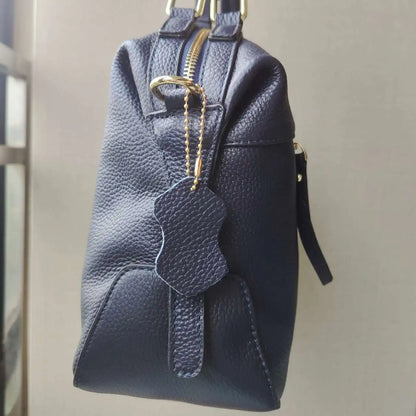 Dark Blue Women Boston Bag 100% Genuine Leather Handbags Female Charm Crossbody Purse Luxury Shoulder Bags For Work Shoppi