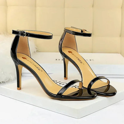 Women Gladiator Stiletto Classic Ankle Strap Holiday Beach Sandals Lady Fashion Suede 8cm 11cm High Heels Sexy Red Brown Sandles