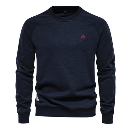 2024 New Spring Cotton Blend Sweatshirt for Men Casual Sport Design Round Neck Pullover Men