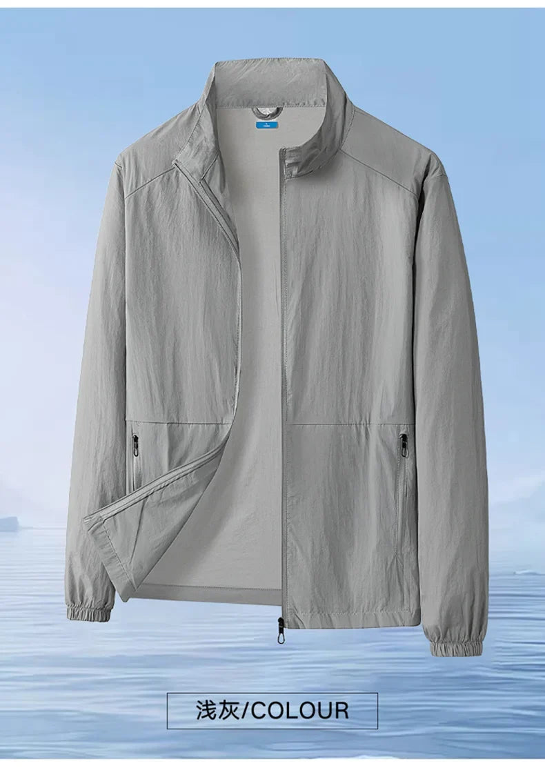 Oversize 7XL 8XL Summer UV Sun Protection Light Jacket Men Outwear Sport Cycling Hiking Fishing Coat Men Resistant Skin Clothing