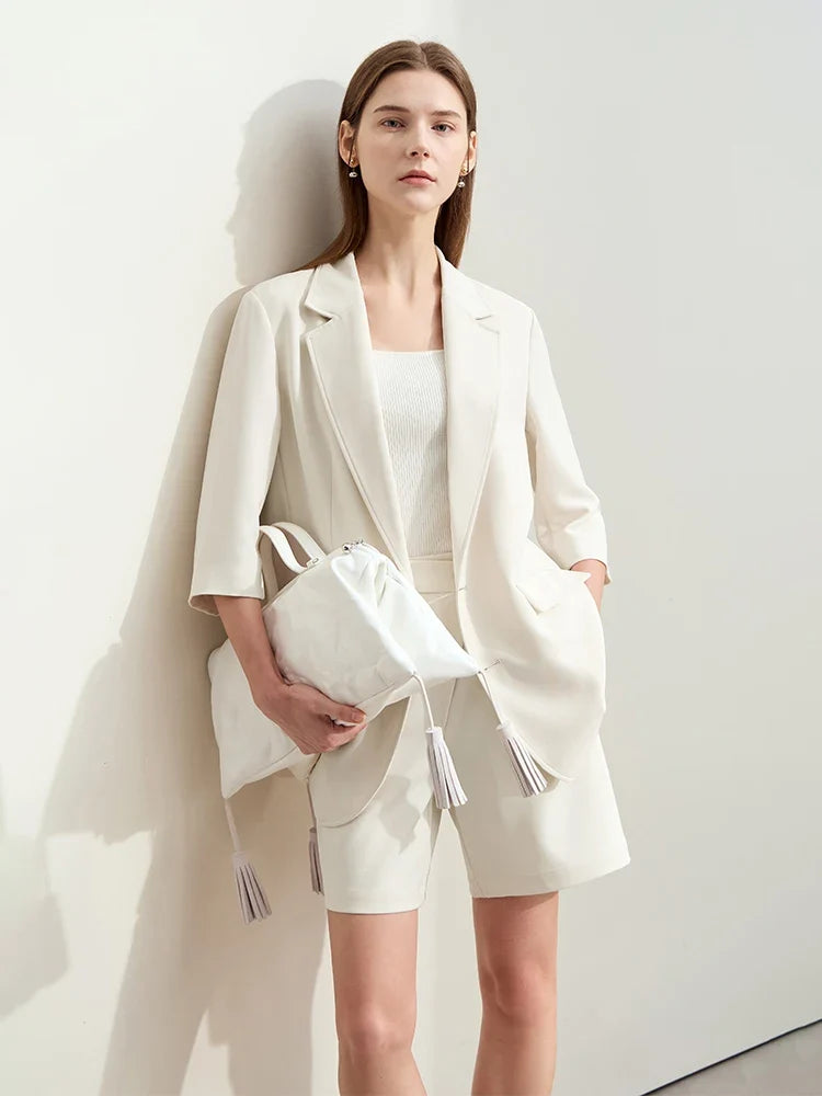 Minimalism 2024 Summer New Commuter Fashion Loose Blazer High Waist Casual Solid Pants Women's Clothes Separately 12442201