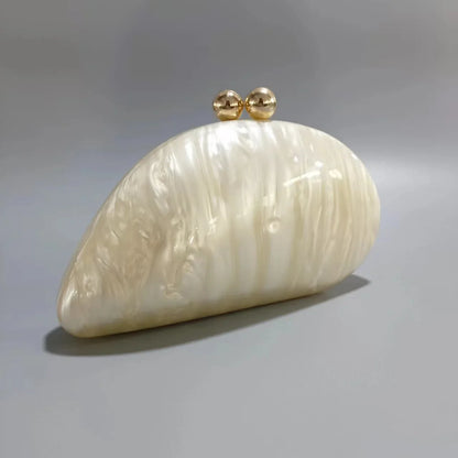 shell shape clutch bag women designer evening party cute purse new green gold purple ivory handbag High Quality
