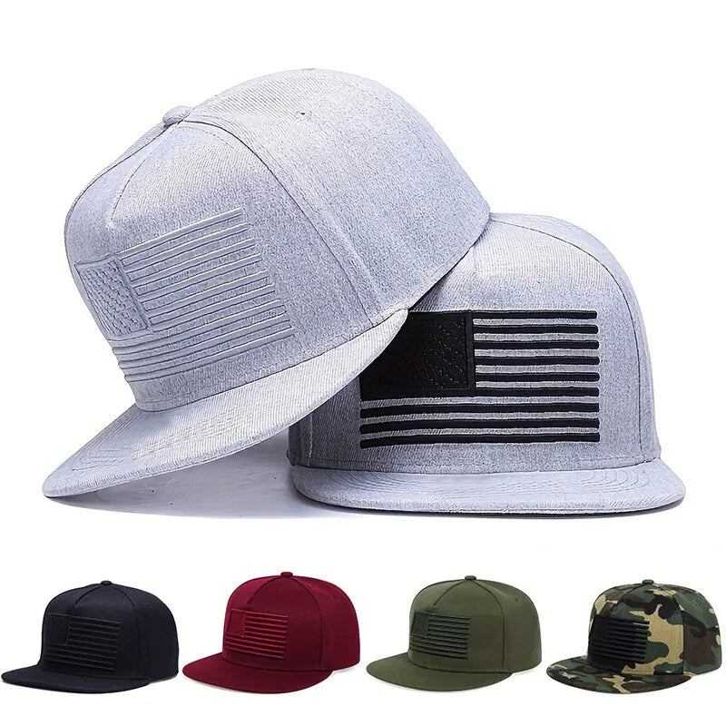American Flag Embroidery Hip-hop Hats Outdoor Adjustable Casual Baseball Caps Sunscreen Hat