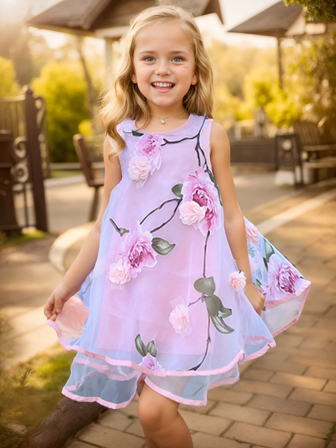 Summer Girls Flower Dress Kids Girl Beach Dresses Chiffon Kids Dresses Floral Teenager Girls Clothes 6 8 10 12 14 Year