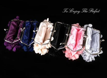 Wedding Dress Bag 8 Colors White Bride Clutches Ladies Blue Party Handbag Woman Purple Evening Flower Bags Floral Wedding Clutch