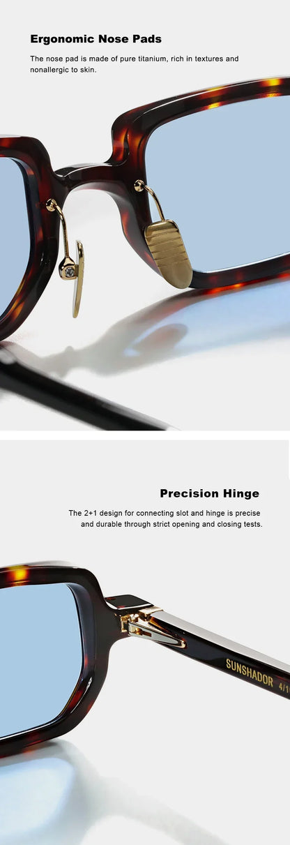Fashion Luxury Brand  Man Sunglasses SASTATRE Handmade Square Small Frame Sunglasses Woman Outdoor UV400  Protection SUN GLASSES