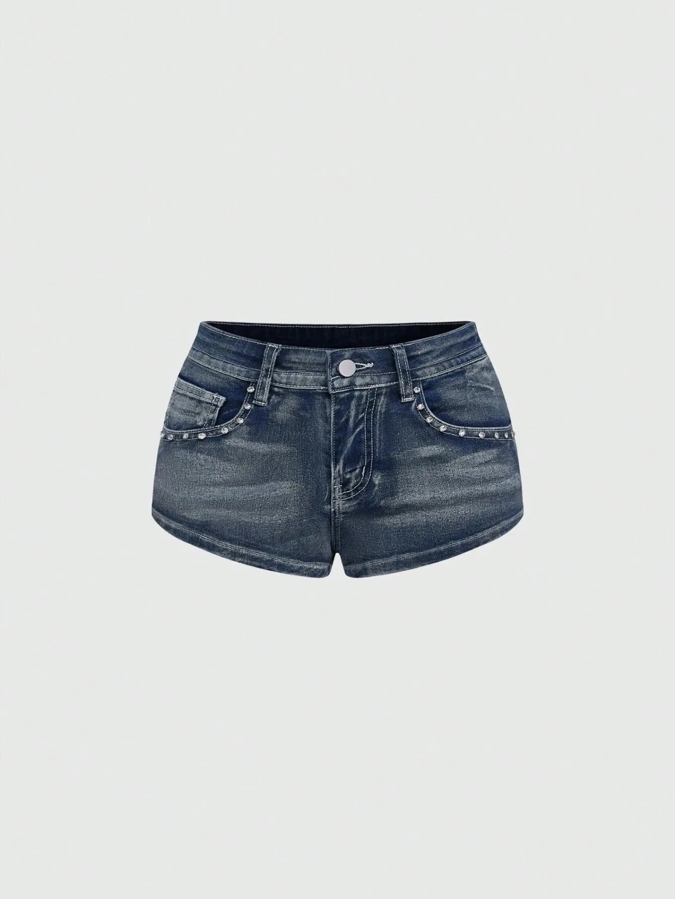 Low Rise Distressed Denim Shorts Female Jeans Womens Jeans Shorts Vintage Y2K Punk Style Embroidered Hot Pants