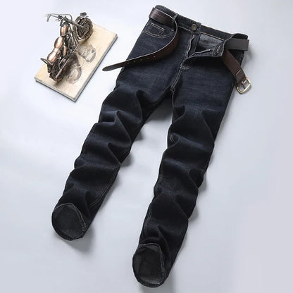 Brand 2026 New Men's Slim Elastic Jeans Fashion Business Classic Style  Denim Pants Trousers Male