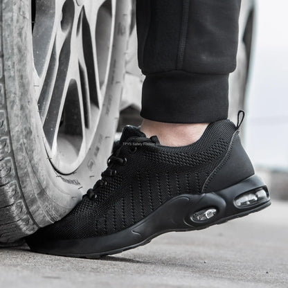 Air Cushion Work Safety Shoes For Men Women Breathable Work Sneakers Steel Toe Work Shoes Anti-puncture Safety Protective Shoes