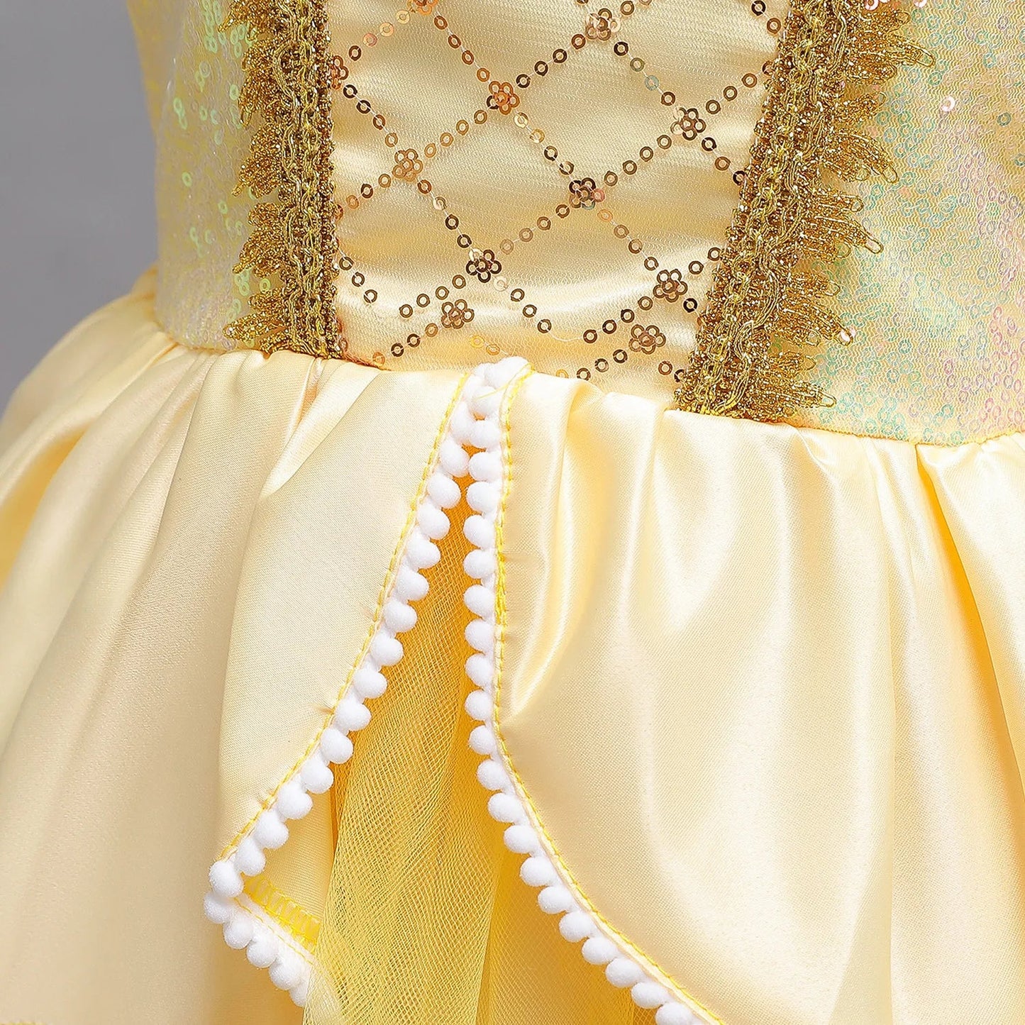 Kids Cosplay Disney Beauty and The Beast Belle Princess Dress Girls Party Costume Children Fancy Birthday Party Flower Disguise