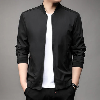 Men's High-Quality Fashion Spring Baseball Collar Business Casual Jacket Handsome Youth Coat Dad Jacket M-5XL