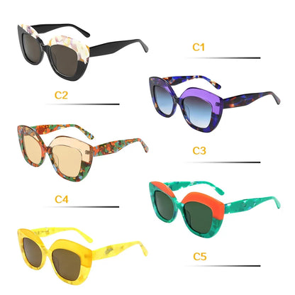 Young Fashion Sunglasses Retro Asymmetric Frame UV400 Square for Women Polarized Trendy Lightweight Street