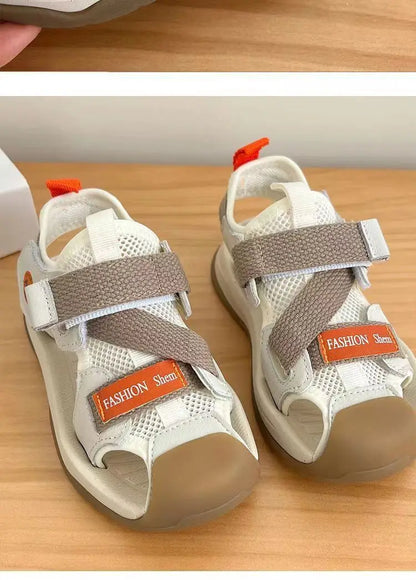 Boys' Sandals Children's Toddler Shoes 1-12 Years Beige Children's Beach Sandals Black Versatile Casual Kids' Sports Sandals