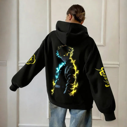 Demon Slayer Men's Women's Hoodie Sweatshirt Agatsuma Zenitsu Anime Spring Autumn Winter Boy Long-sleeved Parent-child Outfit
