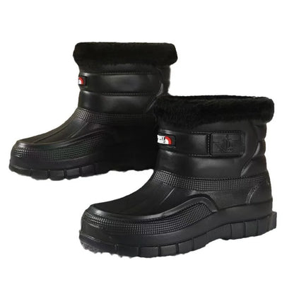40-45 Men Rain Boots Winter Waterproof Shoes Ankle Snow Botas Plush Thick-soled Anti Slip High Top Zapatos Water Warm Footwear 1