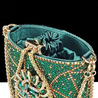 New Style Evening Shoes and Bag Set Comfortable Thick Heel Shoes With Oval Stand Bag Comes with Metal Double Chain