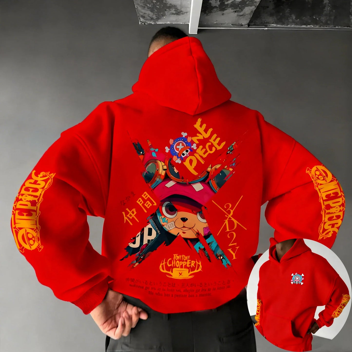 One Piece Men's Hoodie Sweatshirt Tony Tony Chopper Japan Anime Spring Autumn and Winter Boys Long-sleeved Parent-child Outfit