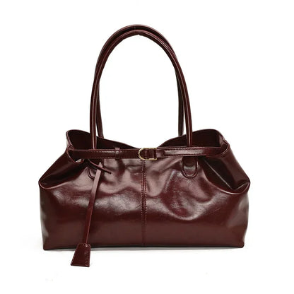 2025 New PU Leather Tote Bag Slouchy Hobo Handbag Fashion Shoulder Bag Large Top Handle Bag for Women Work Shopping Travel