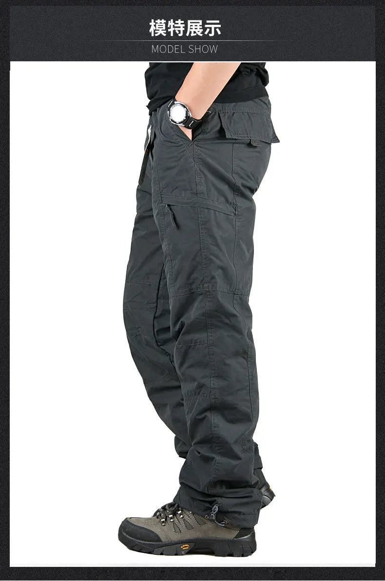 Tactical Fleece Pants Men Winter Outdoor Work Cargo Trousers Thicken Warm Baggy Long Trousers Male Multi-pocket Tactical Pants