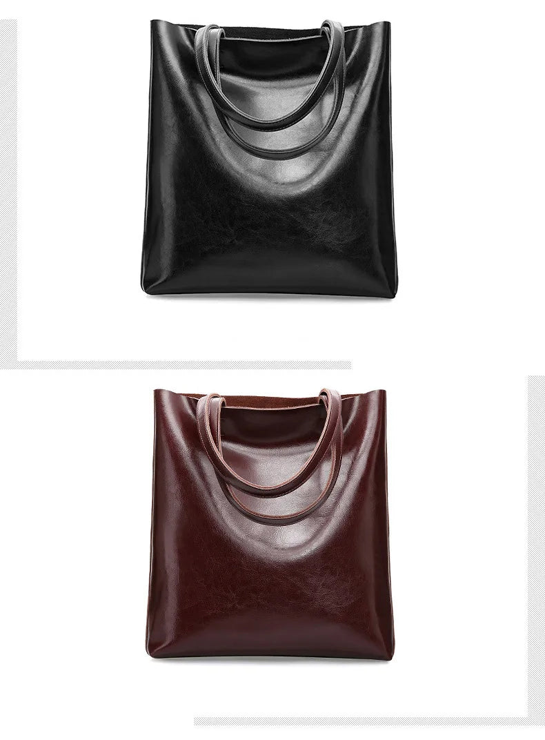 Women Genuine Leather Shoulder Bags Retro Fashion Designer Bag Large Capacity Female Versatile Tote Bag Portable Phone Bag Girl