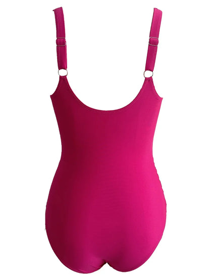 2026 Plain Ruched Swimsuit Women One Piece Solid Swimwear Female Beachwear Bathers Bathing Swimming Swim Bodysuit Summer